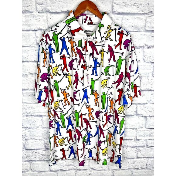 Awesome Other - ROYAL & AWESOME Men's Multicolor Golf Guys Polo NWT XXL